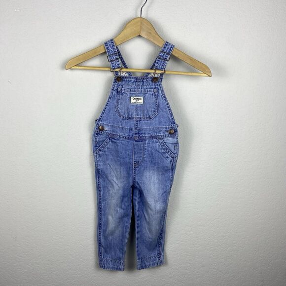 OshKosh B’Gosh Jean Overalls Vestbak, Size 2T Toddler Denim Retro Bibs - Picture 1 of 9